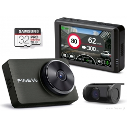 FineVu GX5000 - rejestrator 2xFHD 3.5" GPS Ai radary
